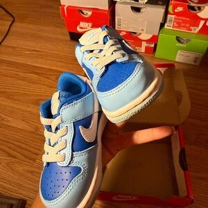 Nike dunk Kids Light Blue and White Sneakers